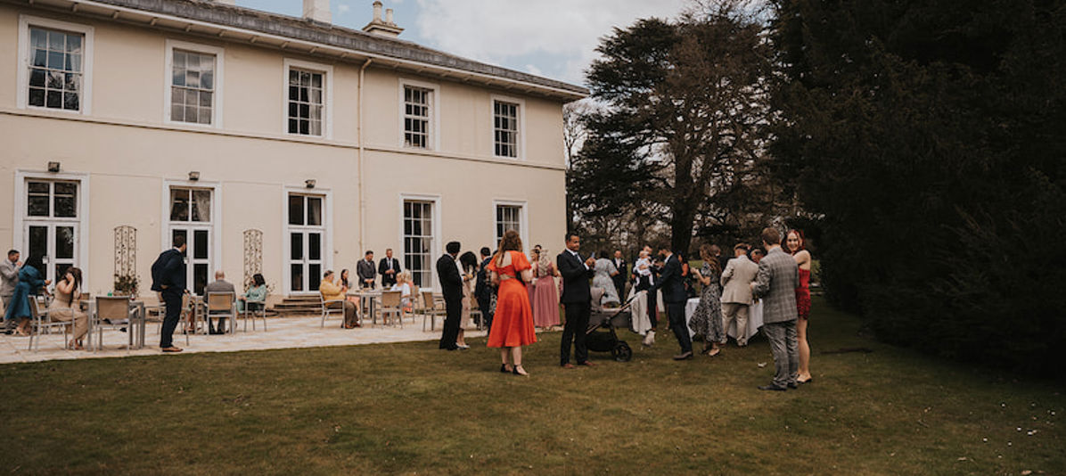 Outdoor wedding reception at Eastwood Hall