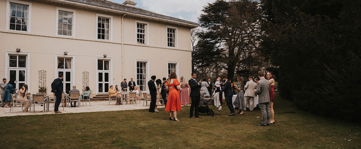 Outdoor wedding reception at Eastwood Hall
