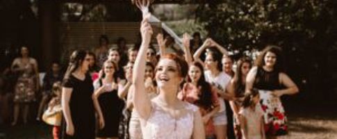 Throwing the bouquet