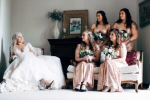 Bridesmaids at a wedding
