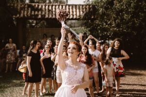 Throwing the bouquet