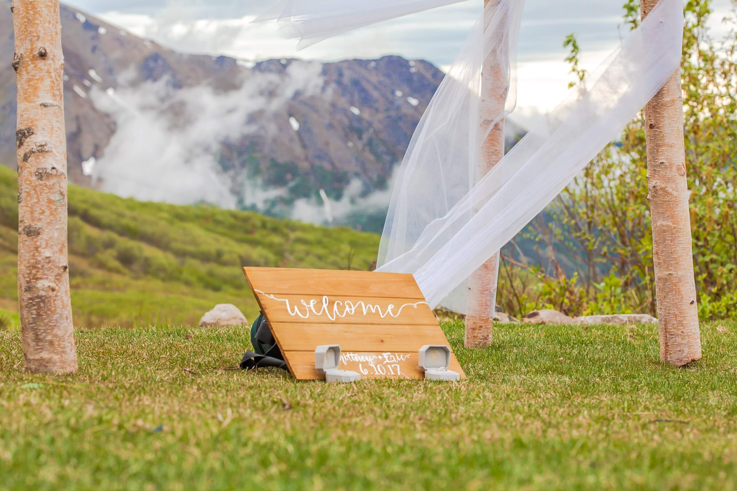 outdoor wedding ideas on a budget welcome sign