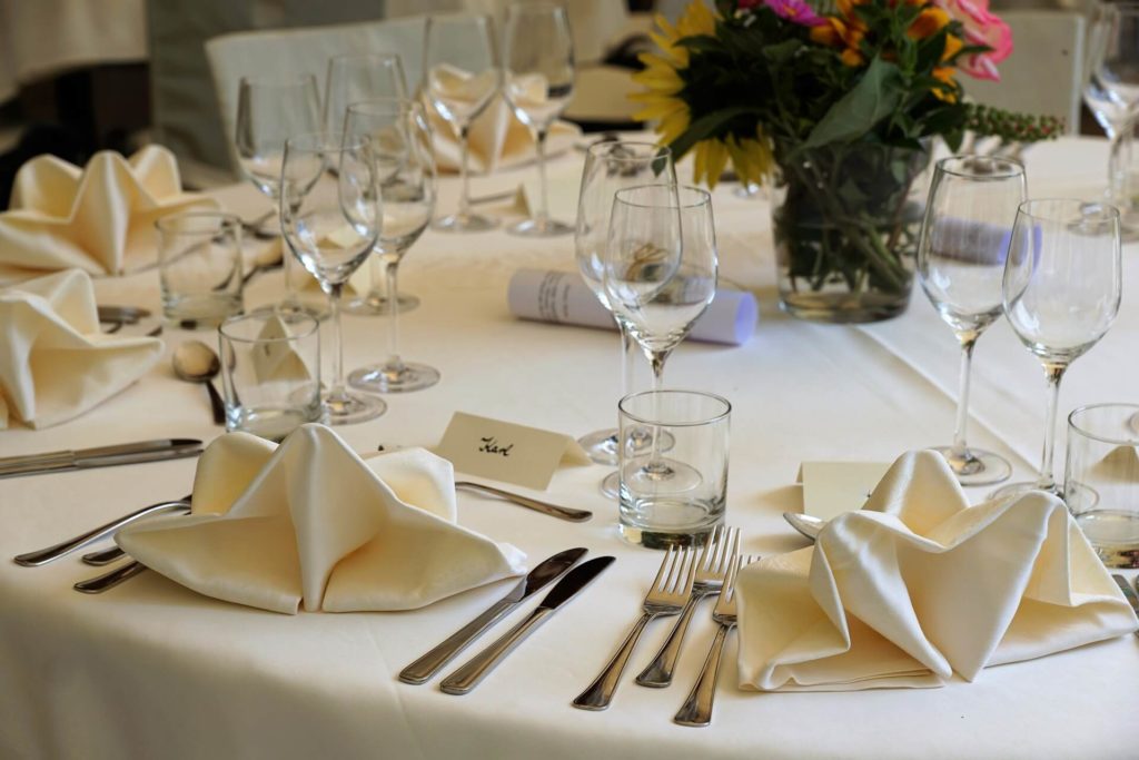 dining table at wedding venue