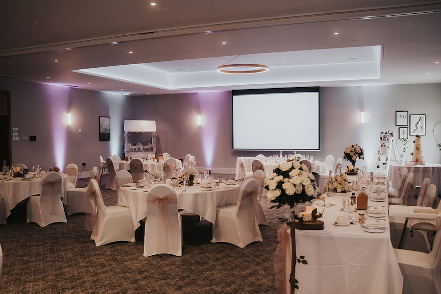 Chatterley Suite for wedding reception with projector screen